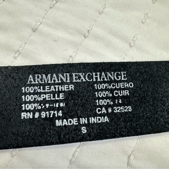 A/X Armani Exchange 100% Leather Glossy Black Belt Size S main image 2